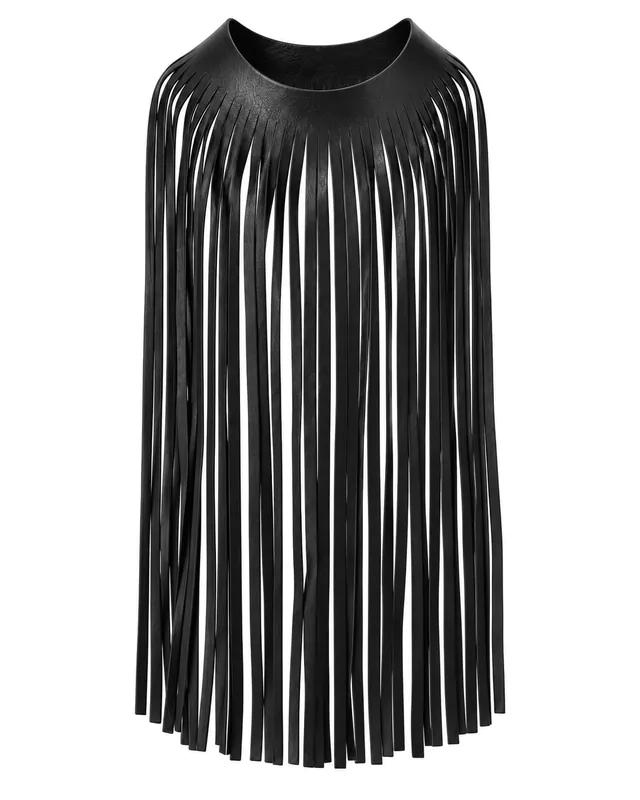 The Jolene, leather fringe necklace
